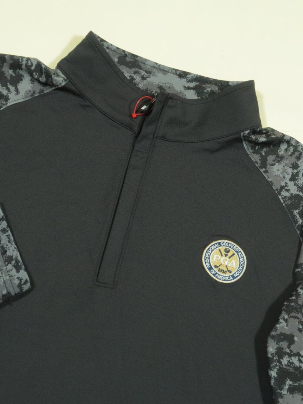 FootJoy PGA Camo Colorblock Mid-Layer Golf Pullover Mens L Black